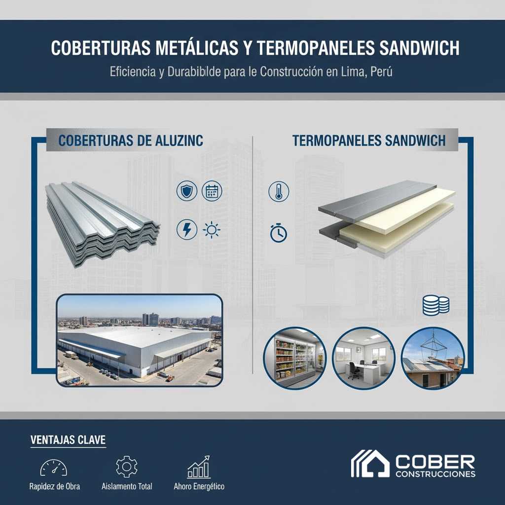 Coberturas de Aluzinc y Termopaneles Sandwich en Lima, Perú La Dupla Perfecta para Eficiencia Energética y Durabilidad en la Construcción Moderna