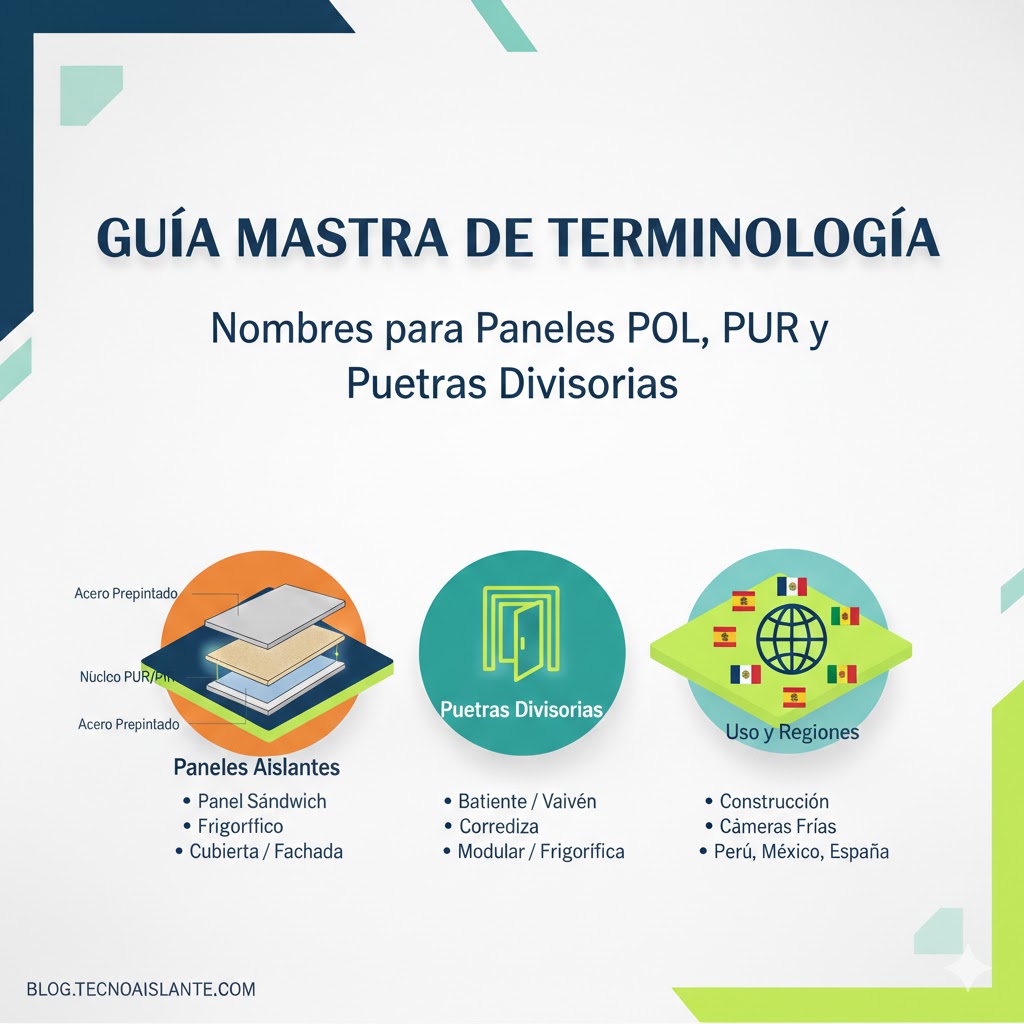 Guía Maestra de Terminología: Nombres para Paneles POL, PUR y Puertas Divisorias